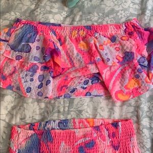 Lilly Pulitzer crop top and midi skirt set